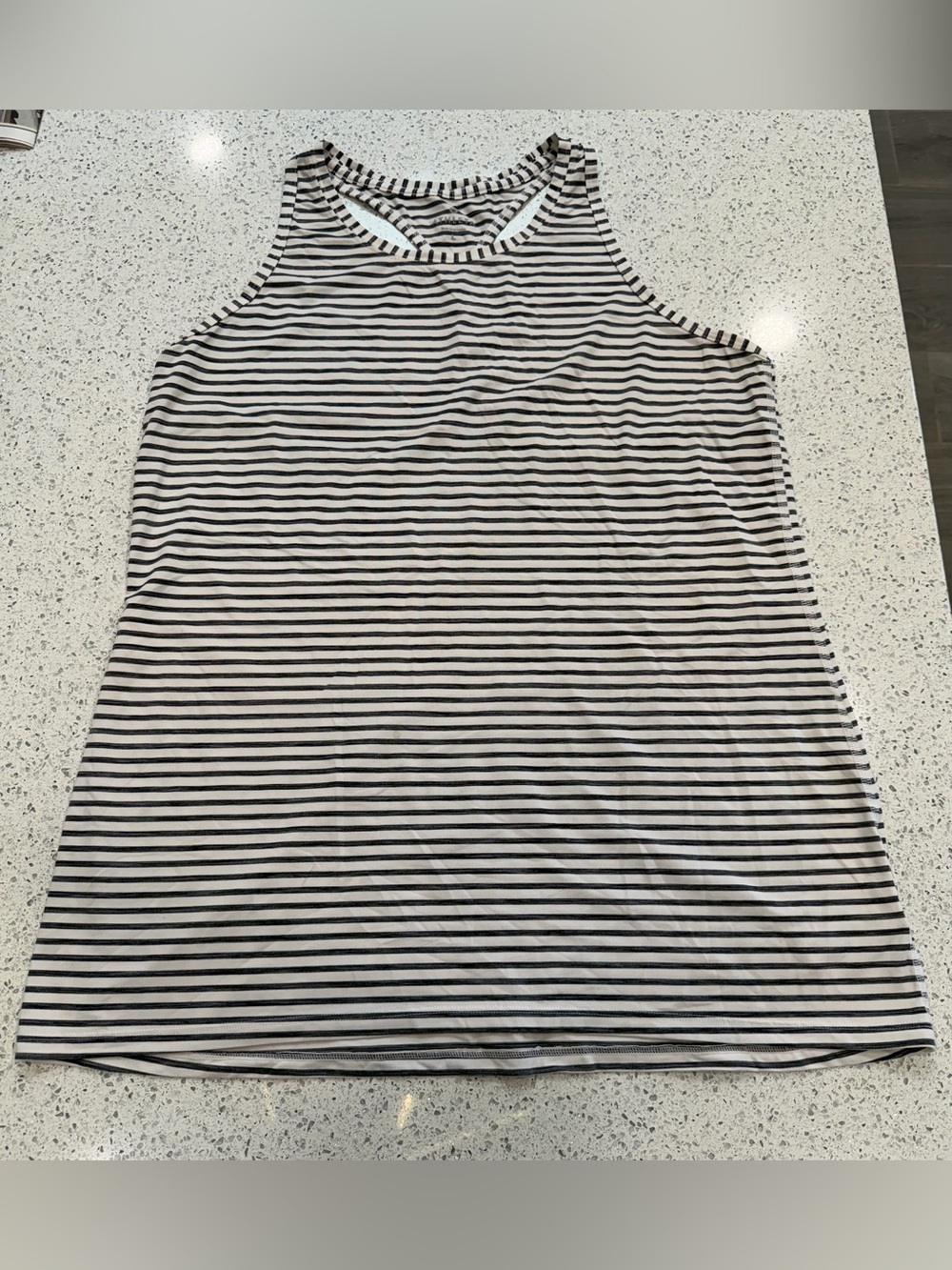 Athleta Black & White Striped Racerback Tank